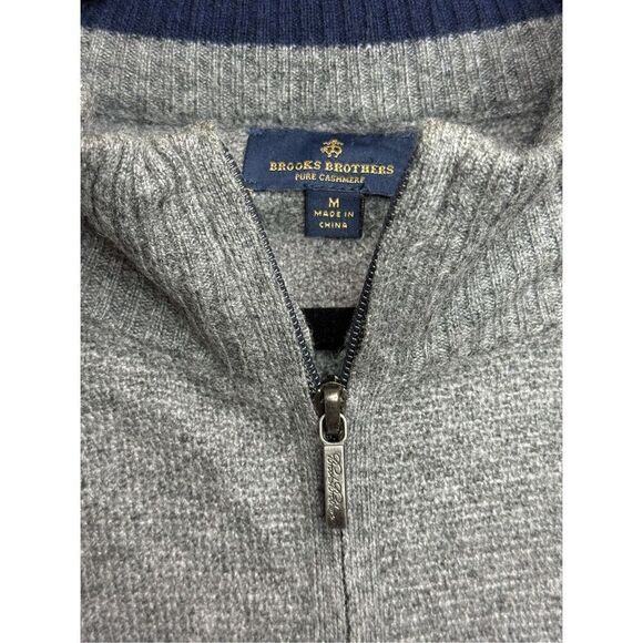 Brooks Brother’s pure cashmere half zip sweater Medium - Picture 3 of 4